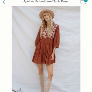 Anthropologie Apolline Embroidered Tunic Dress
